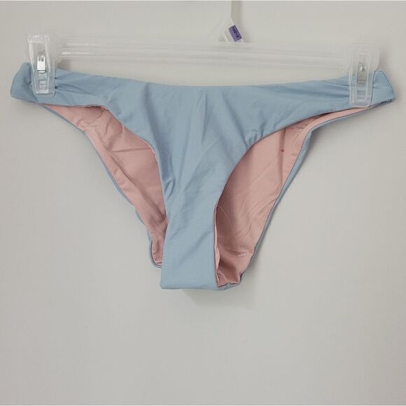 New J.Crew Curved-Waist Cheeky Bikini Bottom in Light Blue NWT - Picture 3 of 11